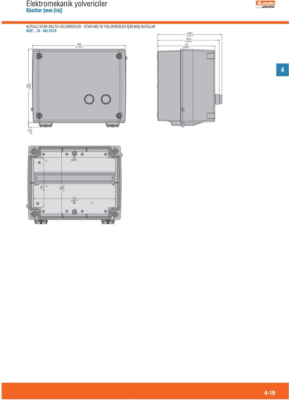 ..70 - M PA70 280 (.02 ) 90.9 (7. ) 8.8 (7.