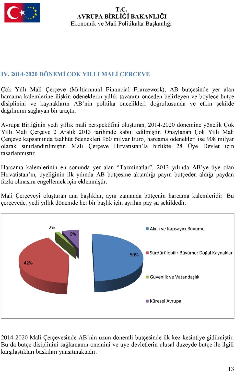 Avrupa Birliğinin yedi yıllık mali perspektifini oluşturan, 2014-2020 dönemine yönelik Çok Yıllı Mali Çerçeve 2 Aralık 2013 tarihinde kabul edilmiştir.