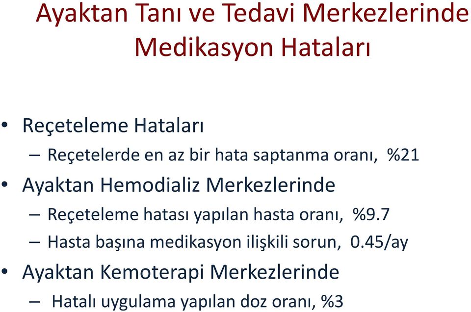 Reçeteleme hatası yapılan hasta oranı, %9.