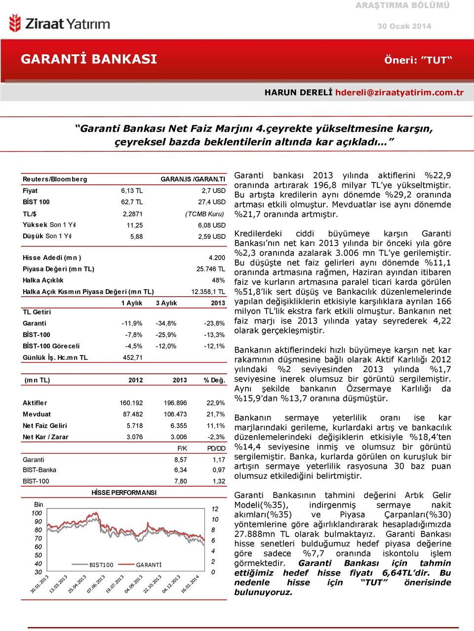 (mn ) 4.200 Piyasa Değeri (mn TL) 25.746 TL Halka Açıklık 48% Halka Açık Kısmın Piyasa Değeri (mn TL) TL Getiri 12.