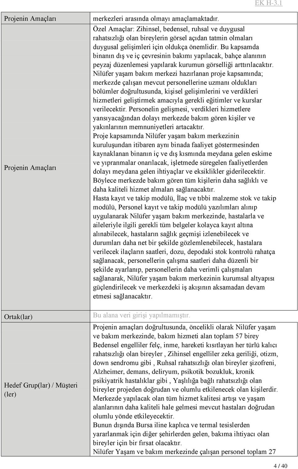 Bu kapsamda binanın dış ve iç çevresinin bakımı yapılacak, bahçe alanının peyzaj düzenlemesi yapılarak kurumun görselliği arttırılacaktır.