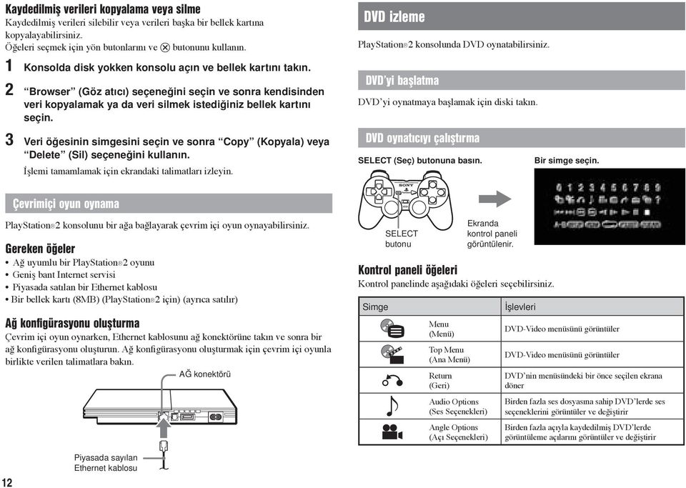 3 Veri öğesinin simgesini seçin ve sonra Copy (Kopyala) veya Delete (Sil) seçeneğini kullanın. İşlemi tamamlamak için ekrandaki talimatları izleyin.