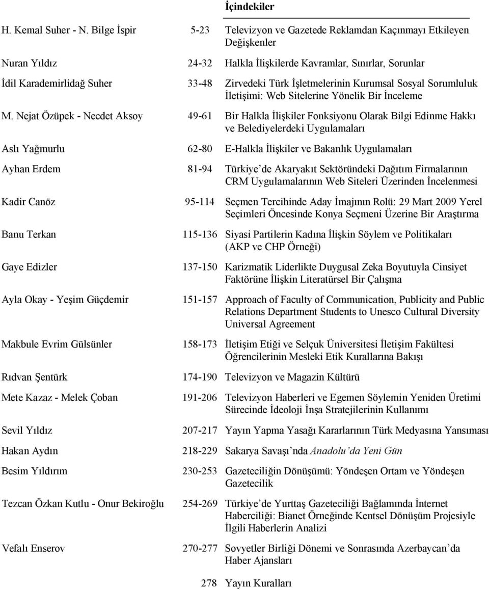 İşletmelerinin Kurumsal Sosyal Sorumluluk İletişimi: Web Sitelerine Yönelik Bir İnceleme M.