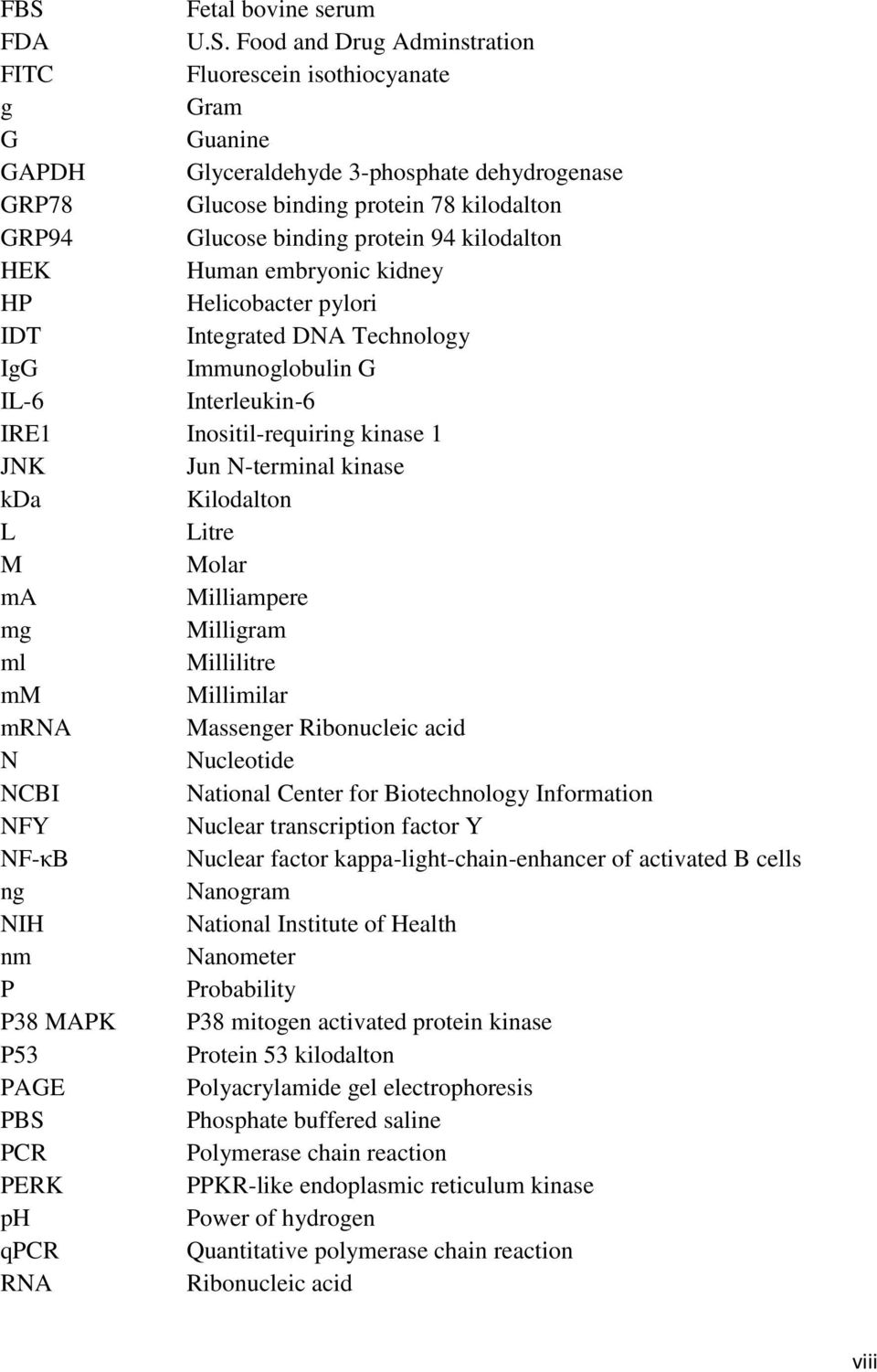 Helicobacter pylori Integrated DNA Technology Immunoglobulin G Interleukin-6 Inositil-requiring kinase 1 Jun N-terminal kinase Kilodalton Litre Molar Milliampere Milligram Millilitre Millimilar