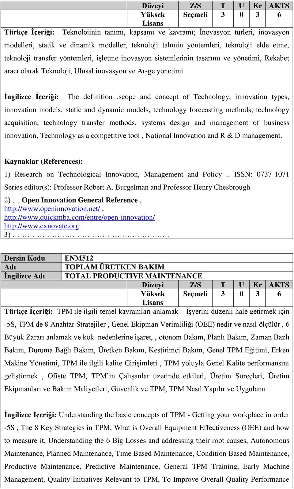 innovation types, innovation models, static and dynamic models, technology forecasting methods, technology acquisition, technology transfer methods, systems design and management of business