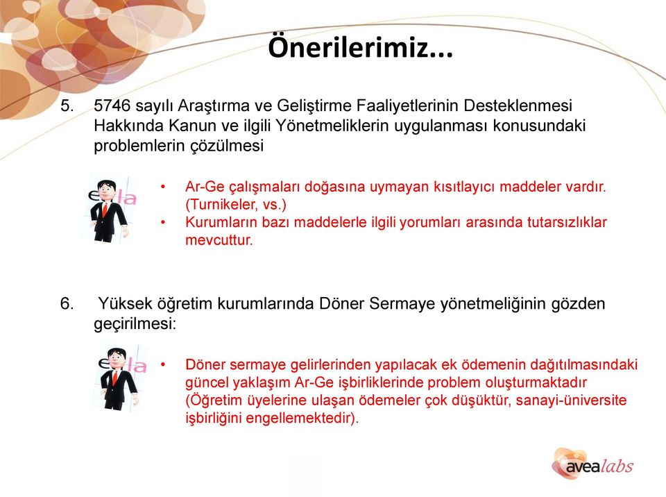 çalışmaları doğasına uymayan kısıtlayıcı maddeler vardır. (Turnikeler, vs.) Kurumların bazı maddelerle ilgili yorumları arasında tutarsızlıklar mevcuttur. 6.