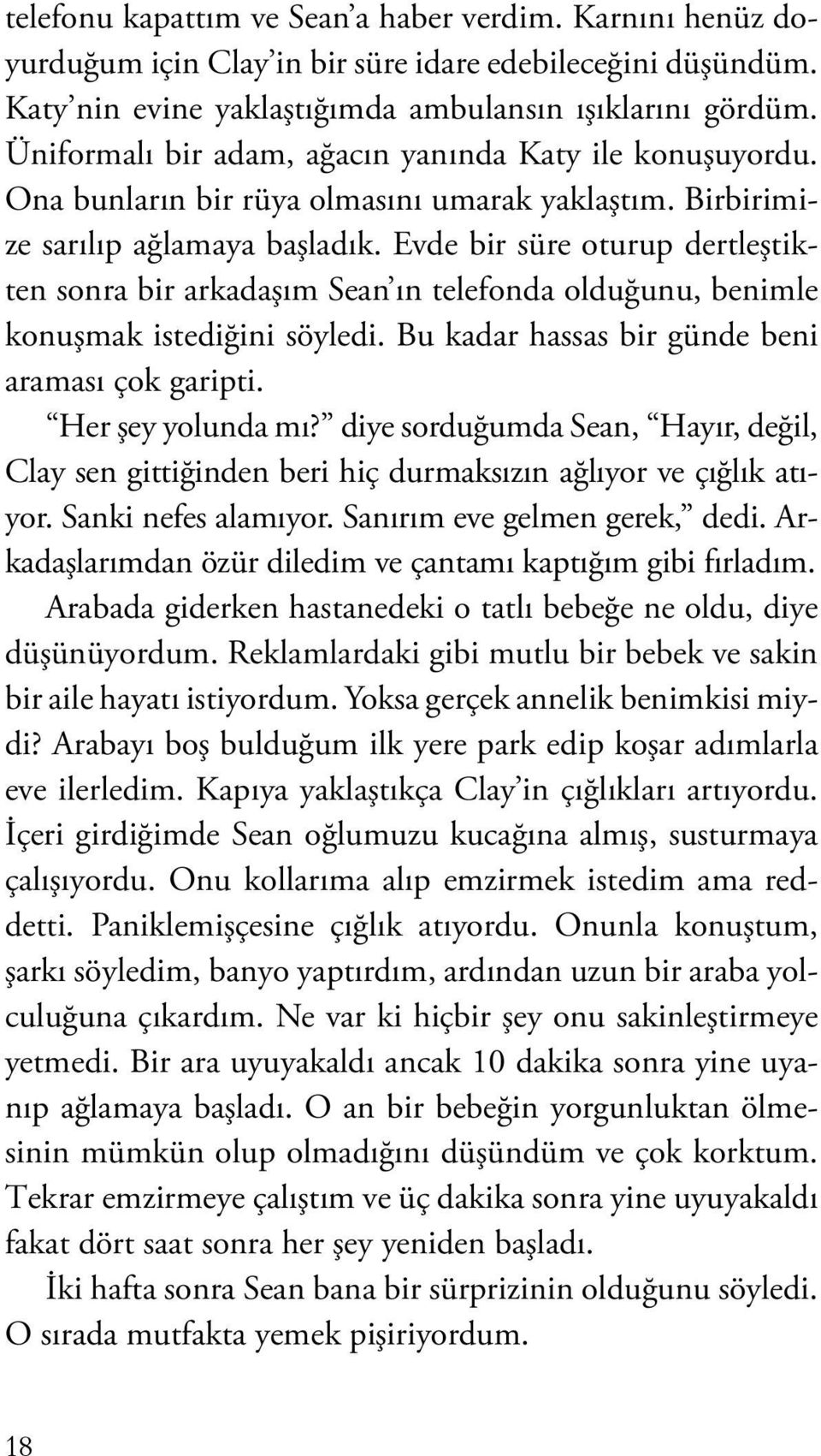 Evde bir süre oturup dertleştikten sonra bir arkadaşım Sean ın telefonda olduğunu, benimle konuşmak istediğini söyledi. Bu kadar hassas bir günde beni araması çok garipti. Her şey yolunda mı?