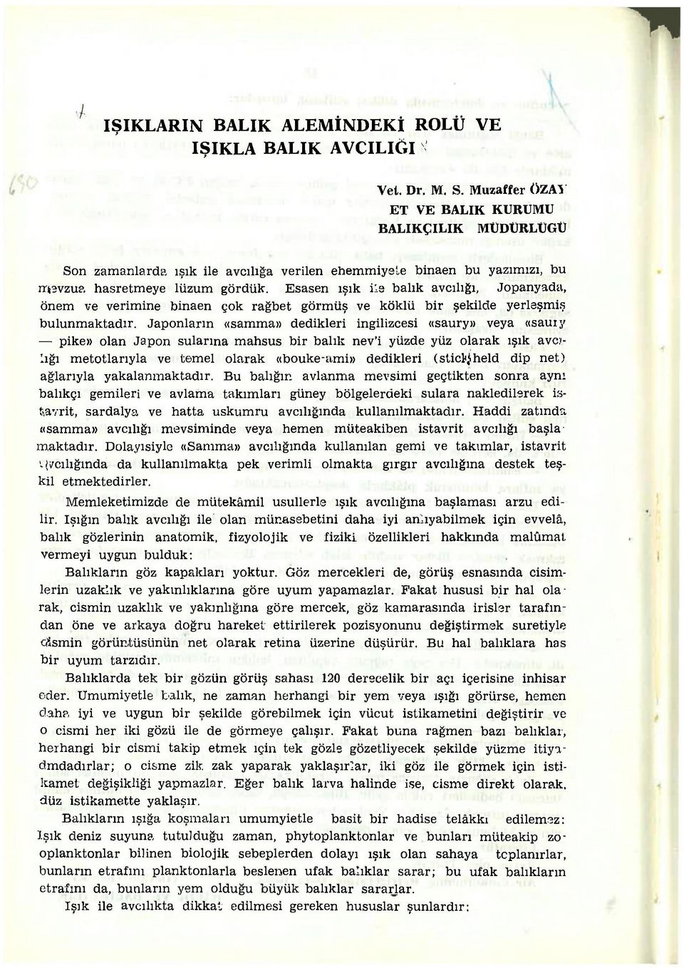 Esasen ışık ile balık avcılığı, Jopanyada, önem ve verimine binaen çok rağbet görmüş ve köklü bir şekilde yerleşmiş bulunmaktadır.