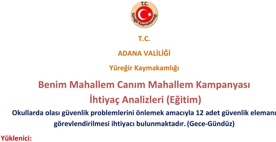 amacıyla 12 adet güvenlik elemanı