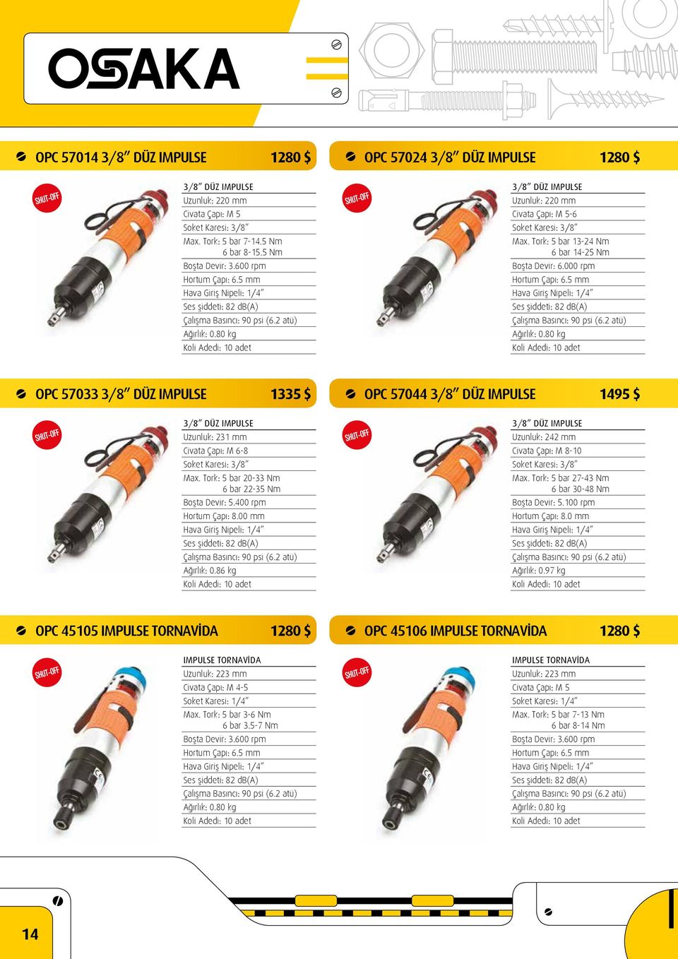 000 rpm Hortum Çapı: 6.5 mm Ses şiddeti: 82 db(a) Ağırlık: 0.