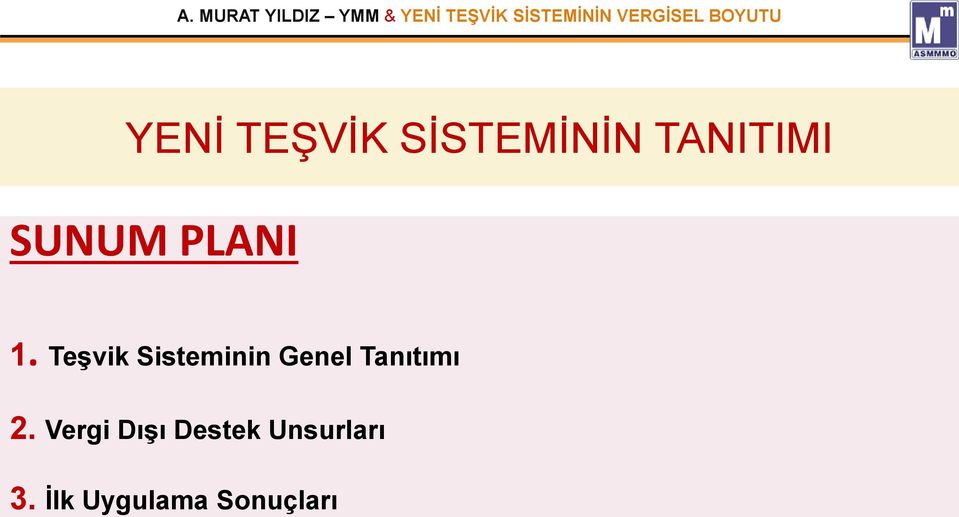 Teşvik Sisteminin Genel Tanıtımı 2.