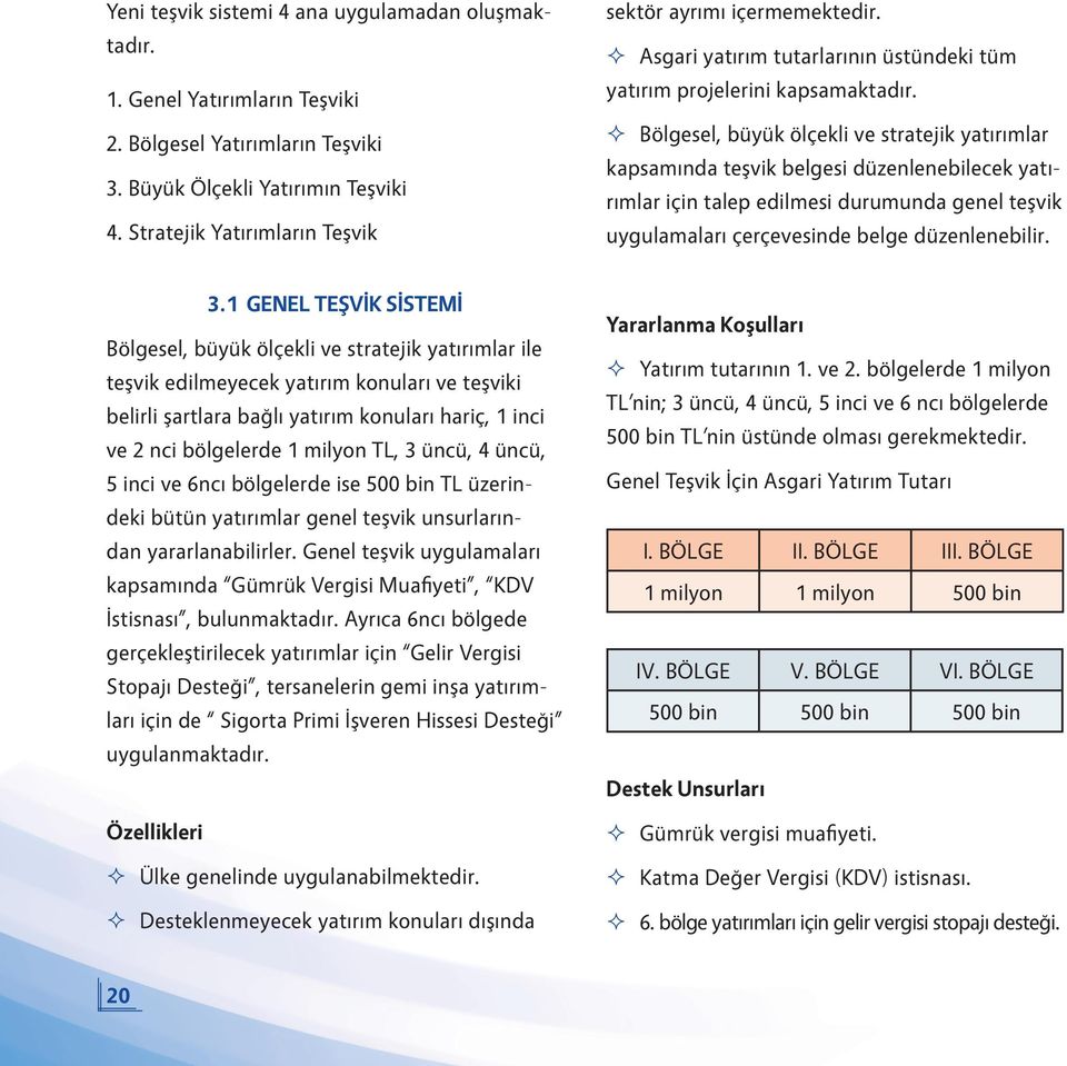 Bölgesel, büyük ölçekli ve stratejik yatırımlar kapsamında teşvik belgesi düzenlenebilecek yatırımlar için talep edilmesi durumunda genel teşvik uygulamaları çerçevesinde belge düzenlenebilir. 3.