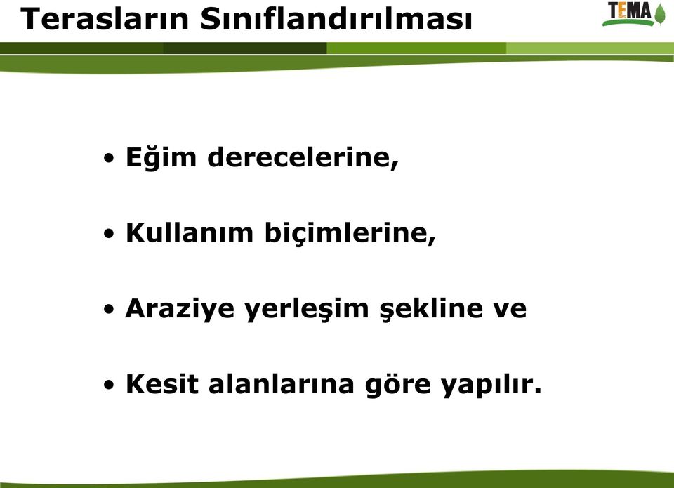 biçimlerine, Araziye yerleşim