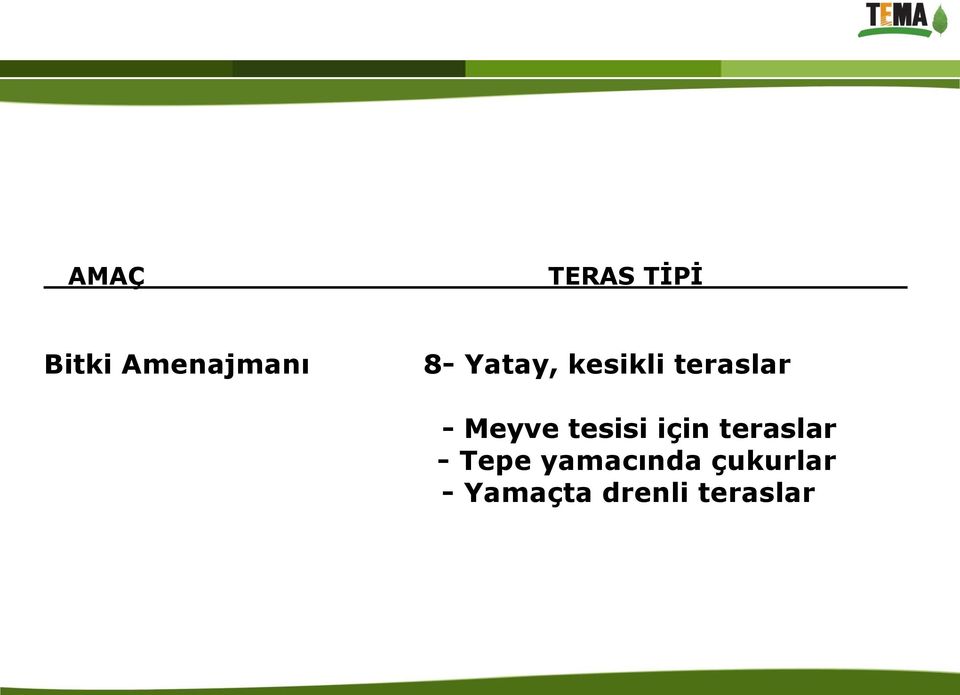 tesisi için teraslar - Tepe