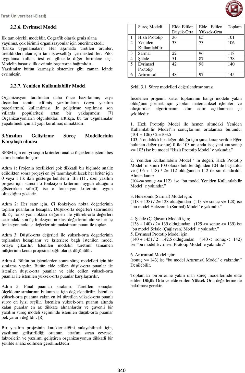 Modelin başarısı ilk evrimin başarısına bağımlıdır. Yazılımlar bütün karmaşık sistemler gibi zaman içinde evrimleşir. 2.2.7.