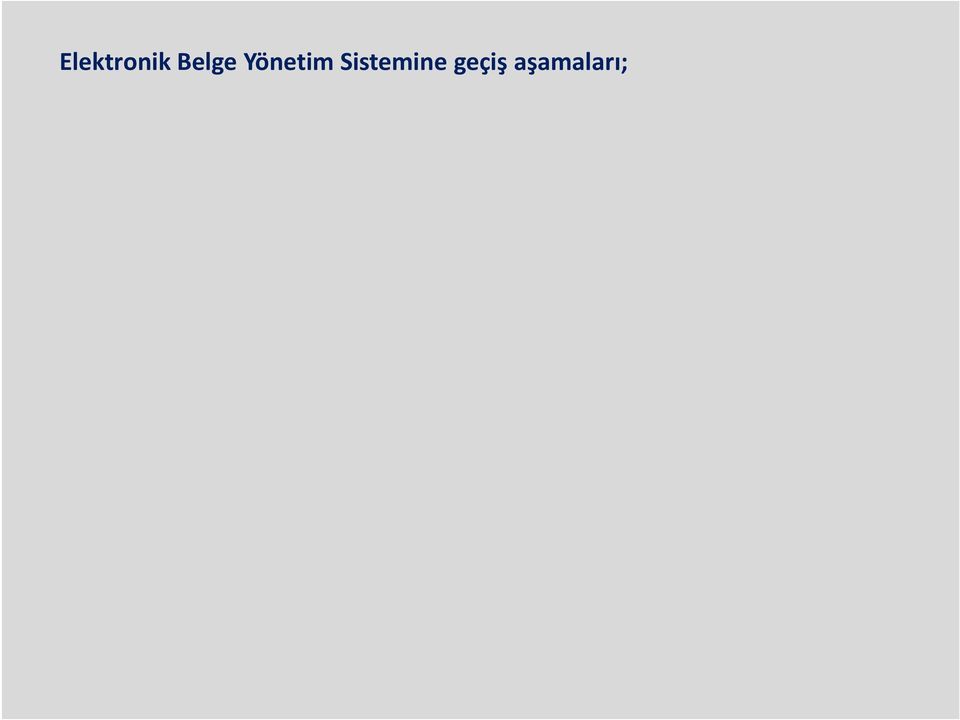 Onay, İmza yetkililerinin belirlenmesi Vekalet eden edilen tablolarının oluşturulması Yazılım için gerekli olan kullanıcı grupları, roller ve yetkilerin belirlenmesi Bilgi İşlem donanım altyapısının