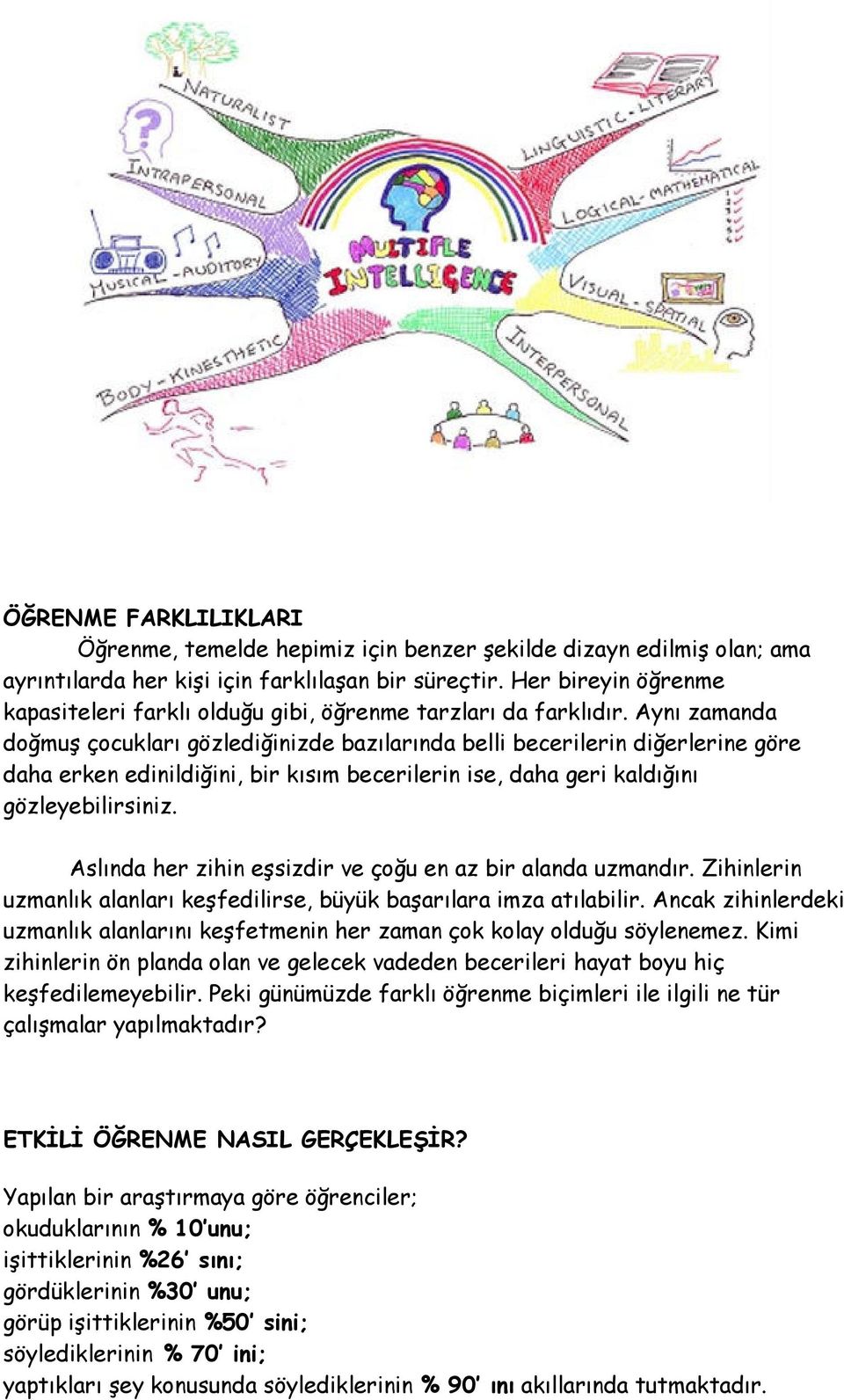 Aynı zamanda doğmuş çocukları gözlediğinizde bazılarında belli becerilerin diğerlerine göre daha erken edinildiğini, bir kısım becerilerin ise, daha geri kaldığını gözleyebilirsiniz.