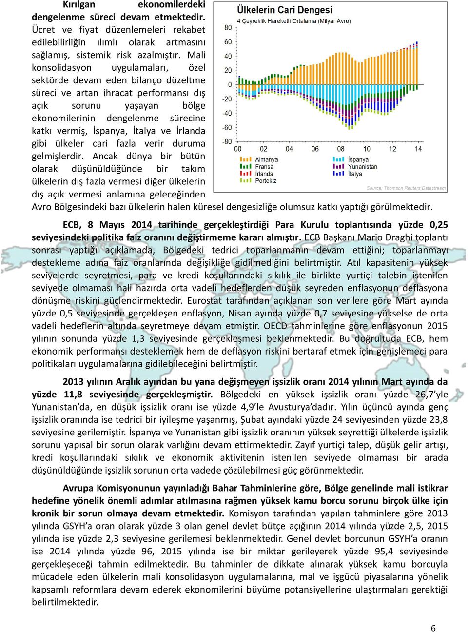 İtalya ve İrlanda gibi ülkeler cari fazla verir duruma gelmişlerdir.