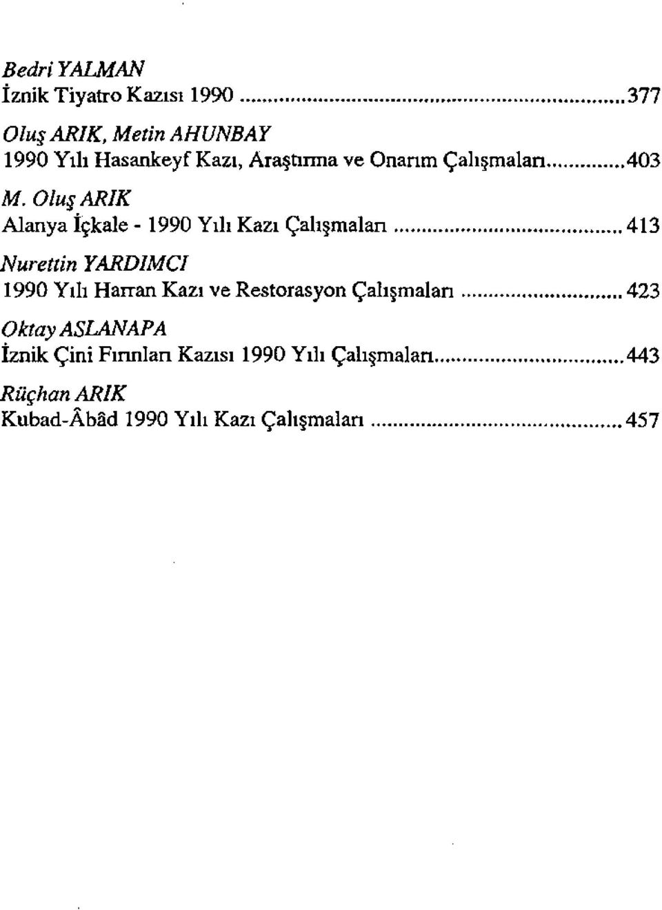 OluşARıK Alanya İçkale - 1990 Yılı Kazı Çalışmalan 413 Nurettin YARDıMCı 1990 Yılı Harran