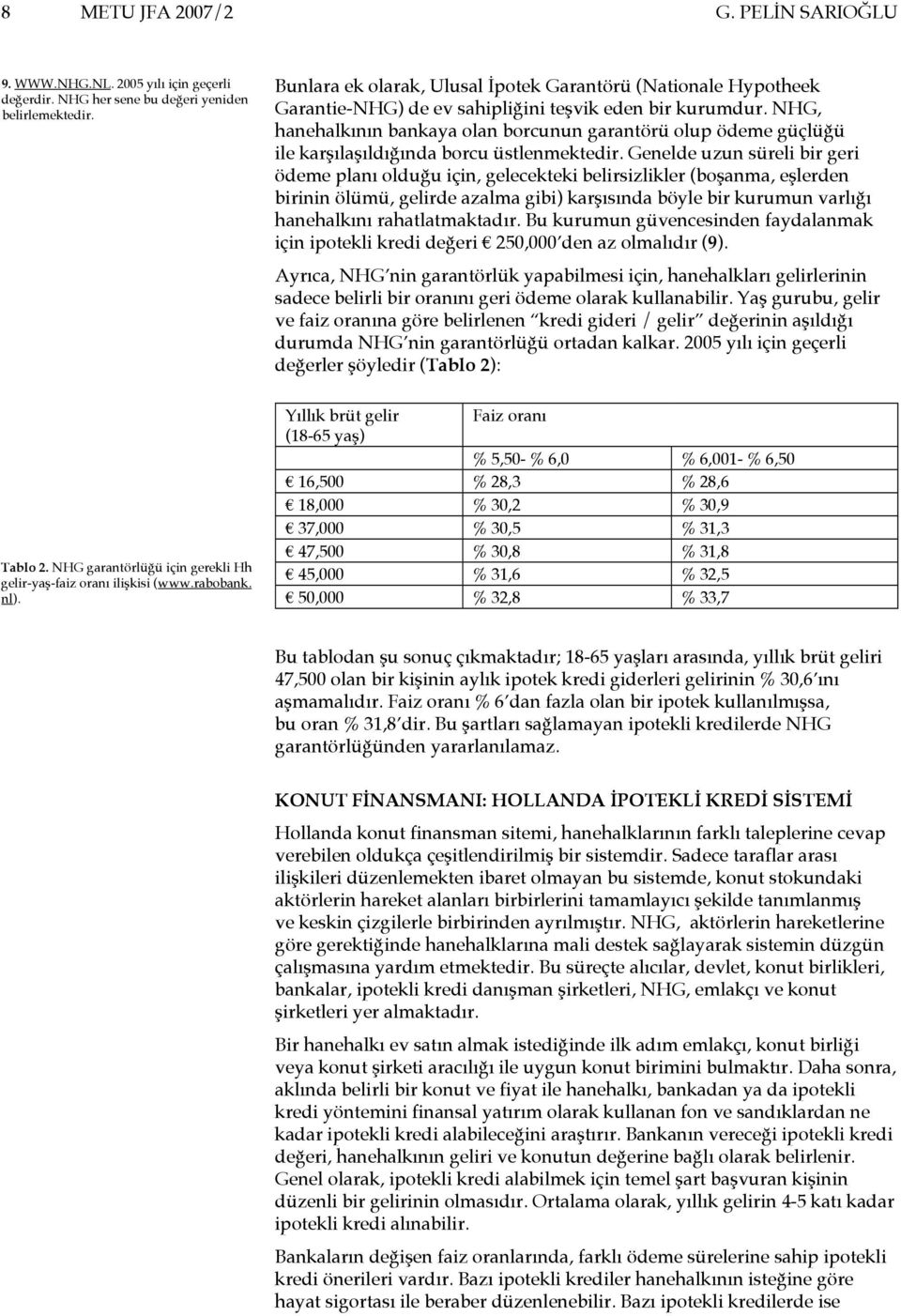 Bunlara ek olarak, Ulusal İpotek Garantörü (Nationale Hypotheek Garantie-NHG) de ev sahipliğini teşvik eden bir kurumdur.