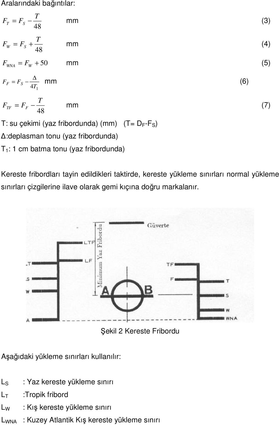 taktirde, kereste yükleme sınırları normal yükleme sınırları çizgilerine ilave olarak gemi kıçına doğru markalanır.