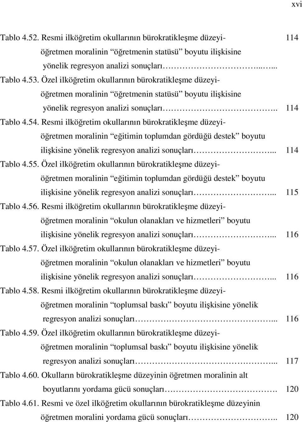 Resmi ilköğretim okullarının bürokratikleşme düzeyiöğretmen moralinin eğitimin toplumdan gördüğü destek boyutu ilişkisine yönelik regresyon analizi sonuçları... 114 Tablo 4.55.