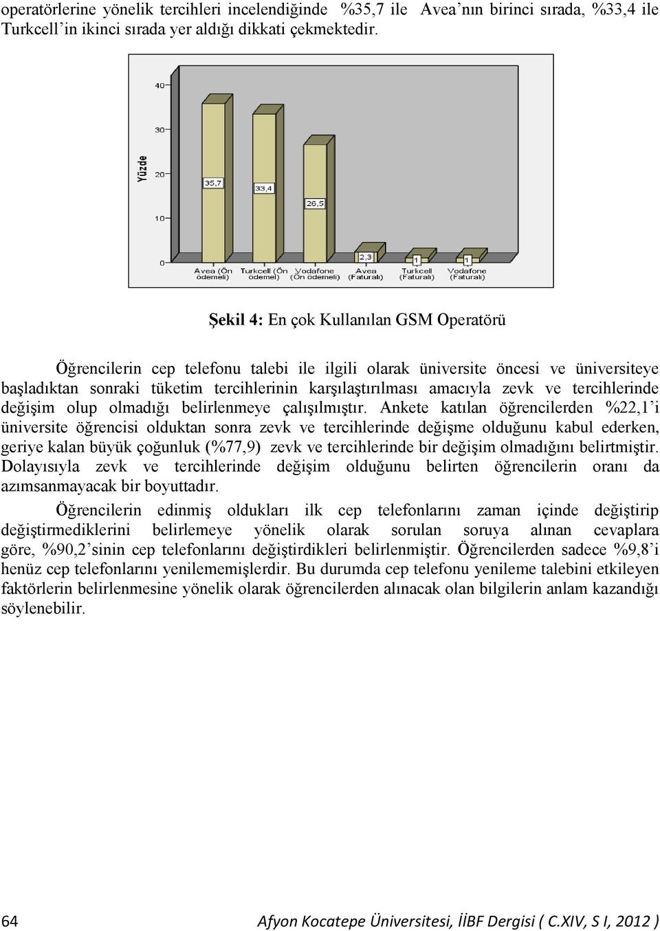 ve tercihlerinde değiģim olup olmadığı belirlenmeye çalıģılmıģtır.