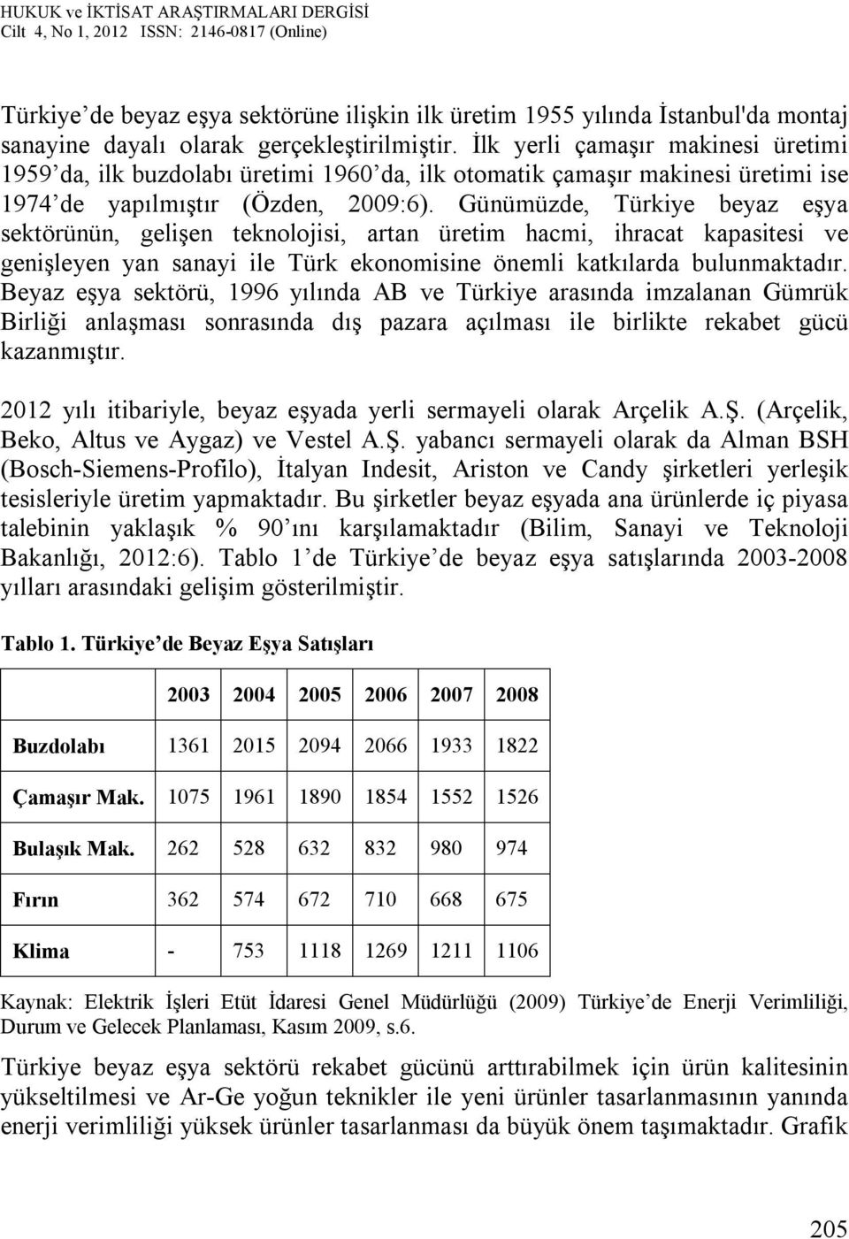 Günümüzde, Türkiye beyaz eşya sektörünün, gelişen teknolojisi, artan üretim hacmi, ihracat kapasitesi ve genişleyen yan sanayi ile Türk ekonomisine önemli katkılarda bulunmaktadır.