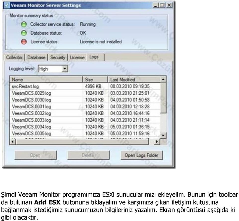 karşımıza çıkan iletişim kutusuna bağlanmak istediğimiz