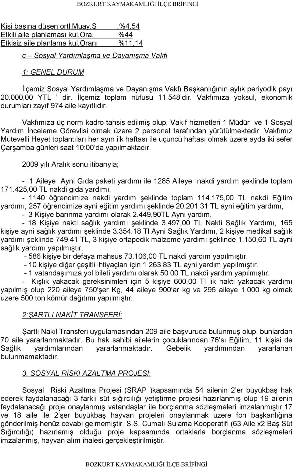 548 dir. Vakfımıza yoksul, ekonomik durumları zayıf 974 aile kayıtlıdır.