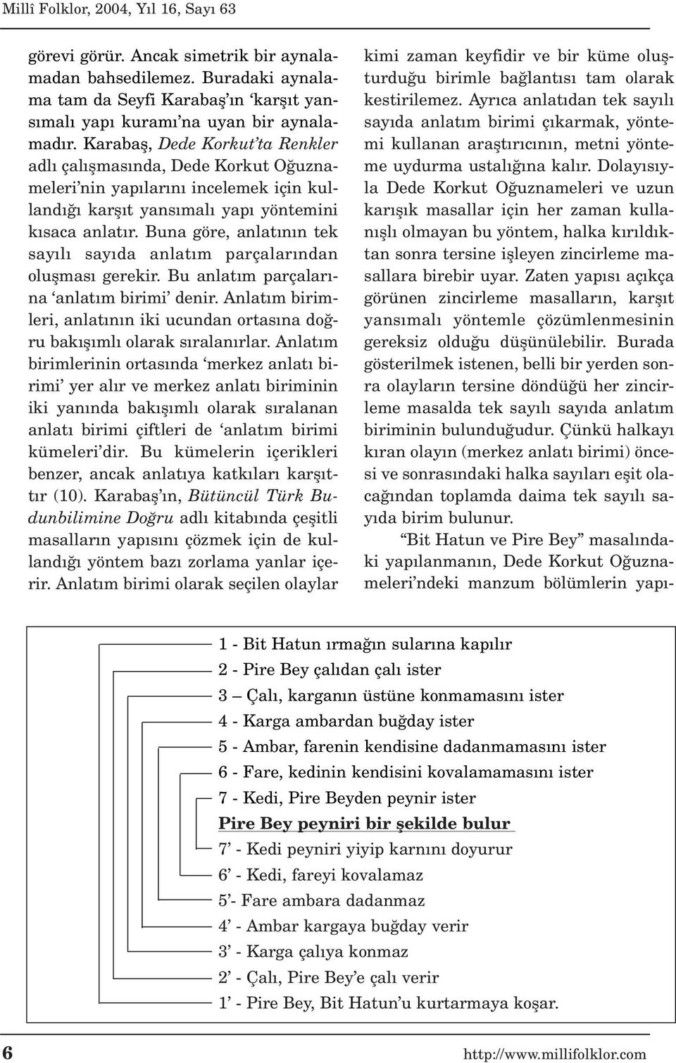 Buna göre, anlat n n tek say l say da anlat m parçalar ndan oluflmas gerekir. Bu anlat m parçalar - na anlat m birimi denir.