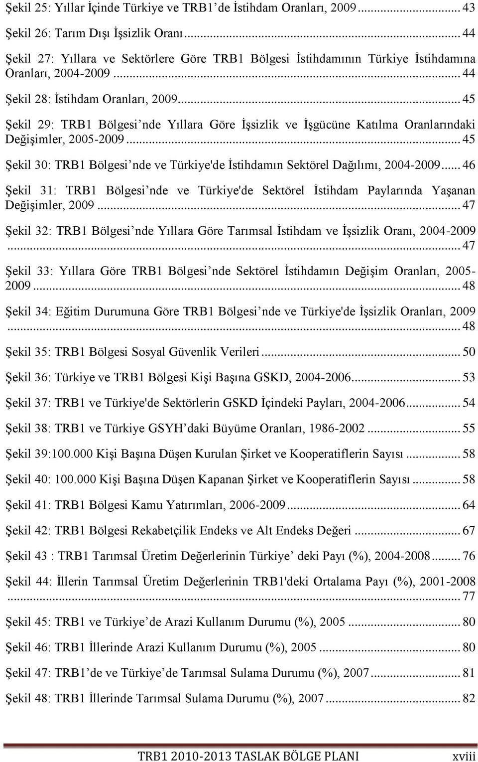 .. 45 ġekil 29: TRB1 Bölgesi nde Yıllara Göre ĠĢsizlik ve ĠĢgücüne Katılma Oranlarındaki DeğiĢimler, 2005-2009... 45 ġekil 30: TRB1 Bölgesi nde ve Türkiye'de Ġstihdamın Sektörel Dağılımı, 2004-2009.
