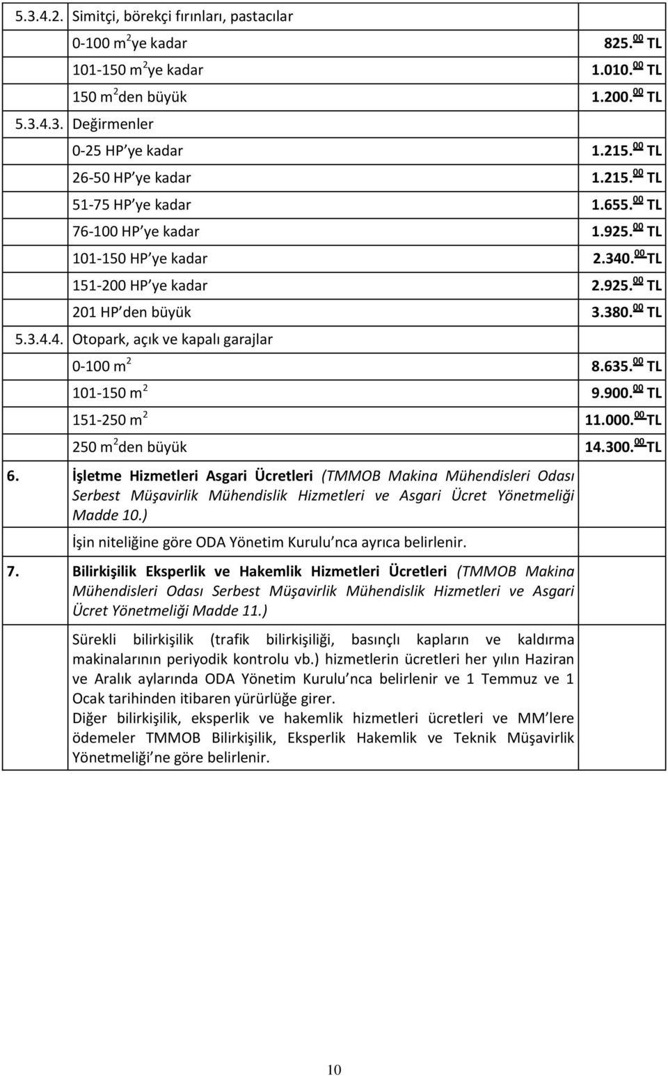 6 101-150 m 2 9.900. 00 TL 151-250 m 2 11.000. 00 TL 250 m 2 den büyük 14.300. 00 TL 6.