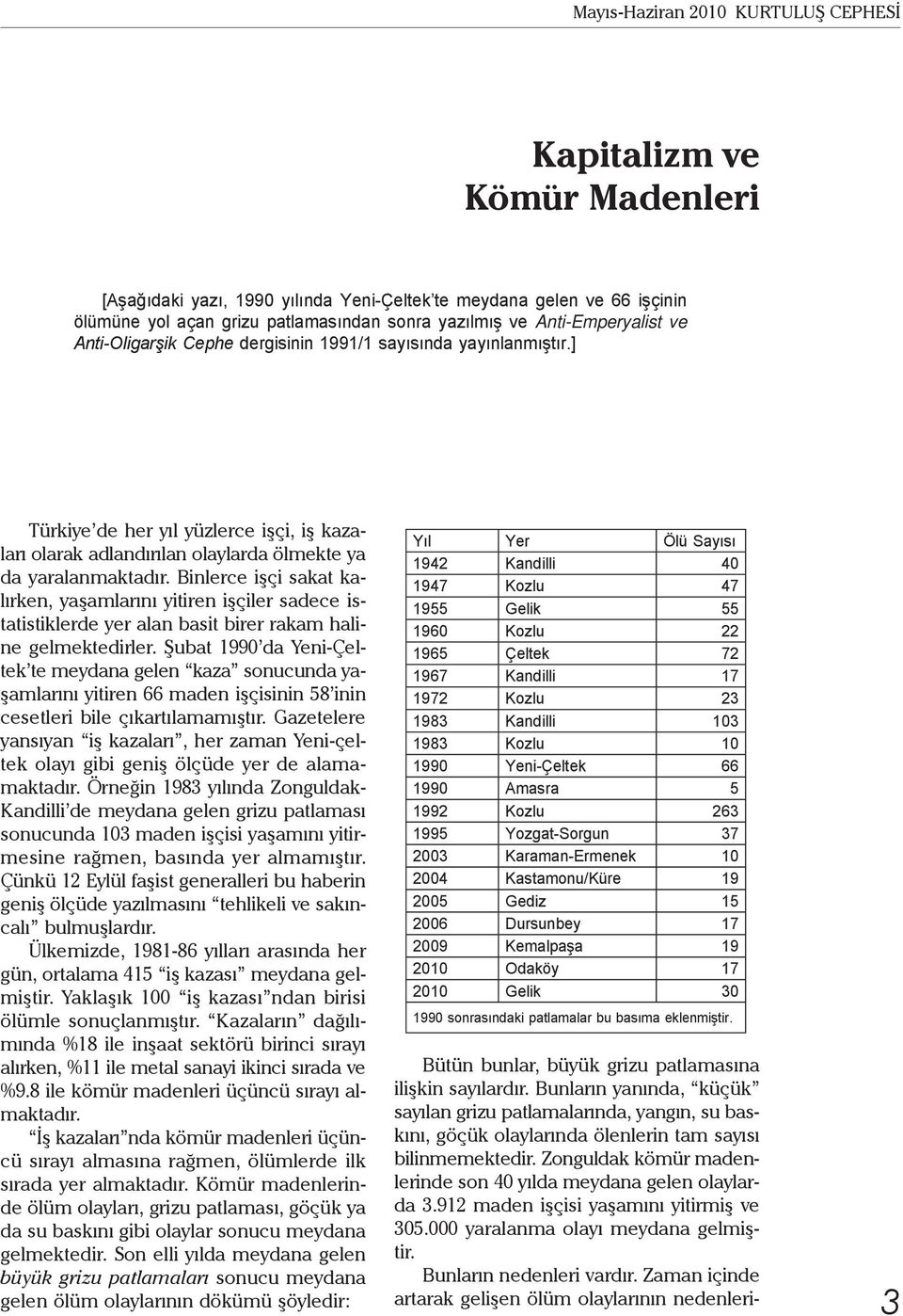 Binlerce işçi sakat kalırken, yaşamlarını yitiren işçiler sadece istatistiklerde yer alan basit birer rakam haline gelmektedirler.