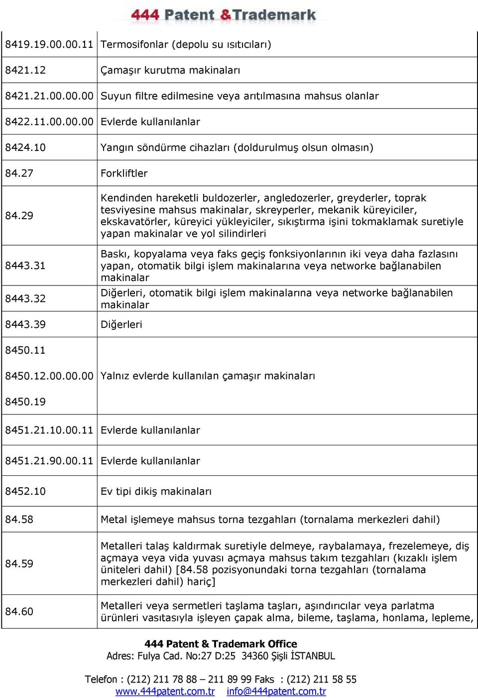 32 Kendinden hareketli buldozerler, angledozerler, greyderler, toprak tesviyesine mahsus makinalar, skreyperler, mekanik küreyiciler, ekskavatörler, küreyici yükleyiciler, sıkıştırma işini