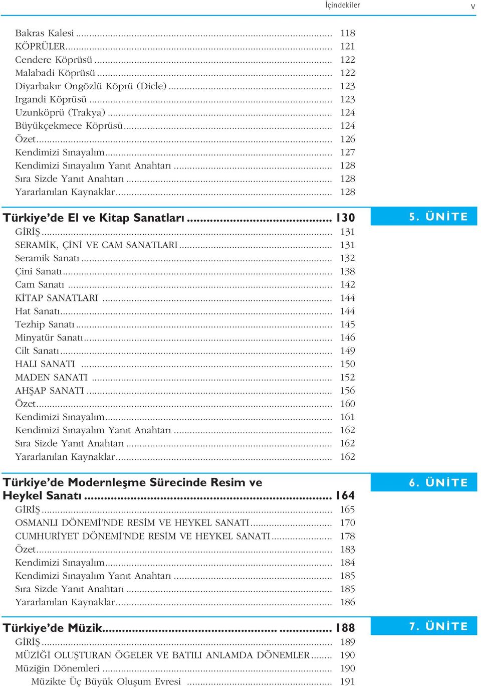 .. 128 Türkiye de El ve Kitap Sanatlar... 130 G R fi... 131 SERAM K, Ç N VE CAM SANATLARI... 131 Seramik Sanat... 132 Çini Sanat... 138 Cam Sanat... 142 K TAP SANATLARI... 144 Hat Sanat.