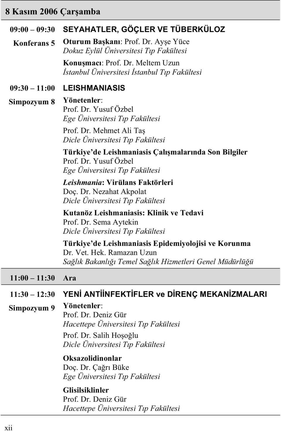 Dr. Mehmet Ali Ta Dicle Üniversitesi Tıp Fakültesi Türkiye de Leishmaniasis Çalı malarında Son Bilgiler Prof. Dr.