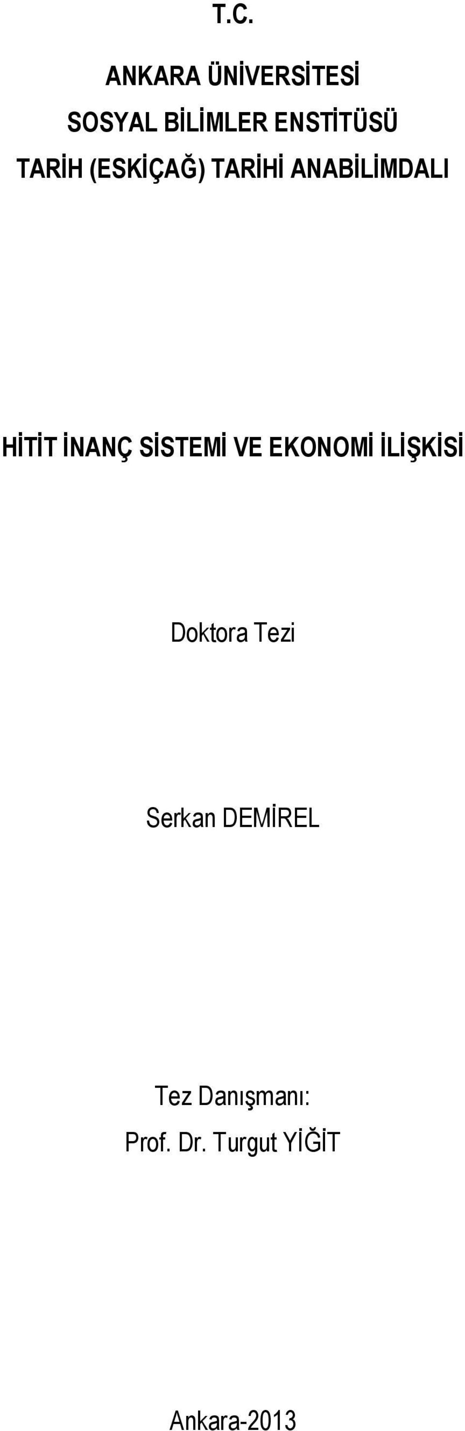 SĠSTEMĠ VE EKONOMĠ ĠLĠġKĠSĠ Doktora Tezi Serkan