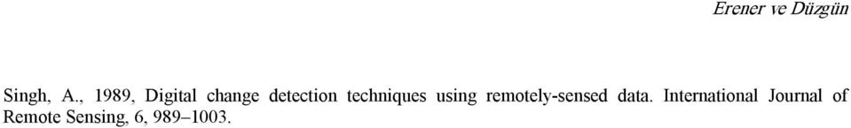 techniques using remotely sensed data.