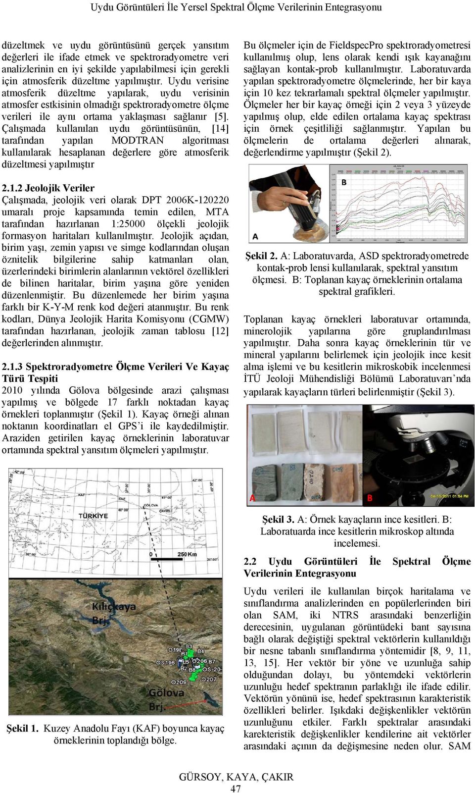 Çalışmada kullanılan uydu görüntüsünün, [14