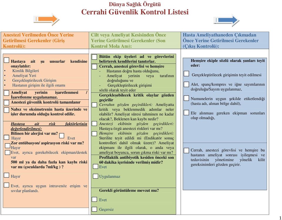 Hastaya ait risk faktörlerinin değerlendirilmesi: Bilinen bir alerjisi var mı? Hayır Evet Zor entübasyon/ aspirasyon riski var mı?