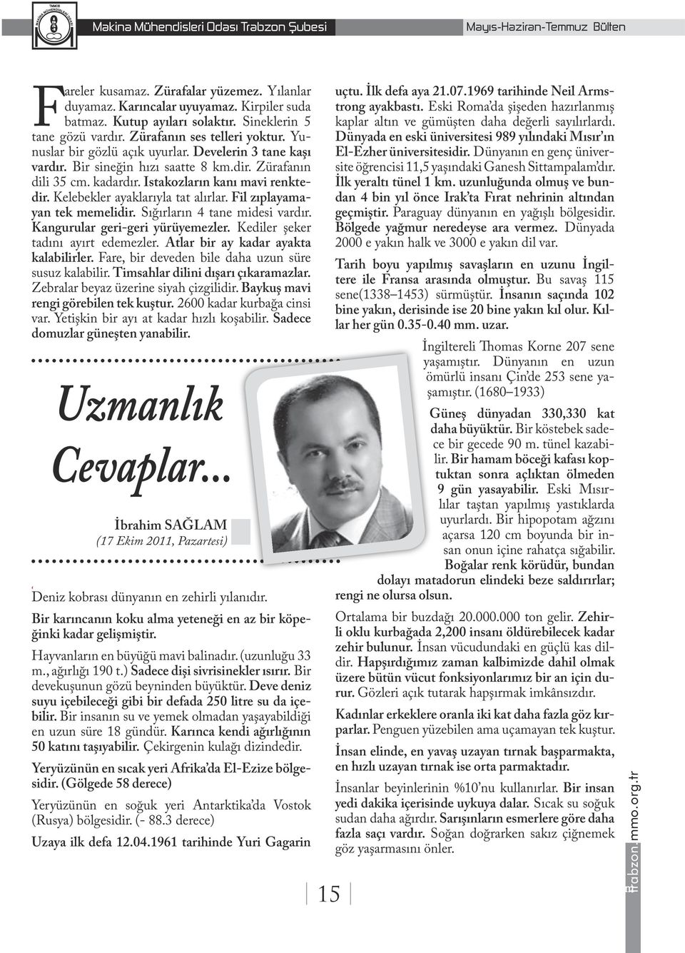 Fil zıplayamayan tek memelidir. Sığırların 4 tane midesi vardır. Kangurular geri-geri yürüyemezler. Kediler şeker tadını ayırt edemezler. Atlar bir ay kadar ayakta kalabilirler.