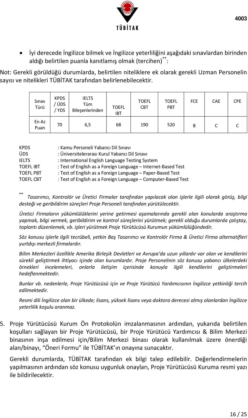 Sınav Türü En Az Puan KPDS / ÜDS / YDS IELTS Tüm Bileşenlerinden TOEFL IBT TOEFL CBT TOEFL PBT FCE CAE CPE 70 6,5 68 190 520 B C C KPDS ÜDS IELTS TOEFL IBT TOEFL PBT TOEFL CBT : Kamu Personeli