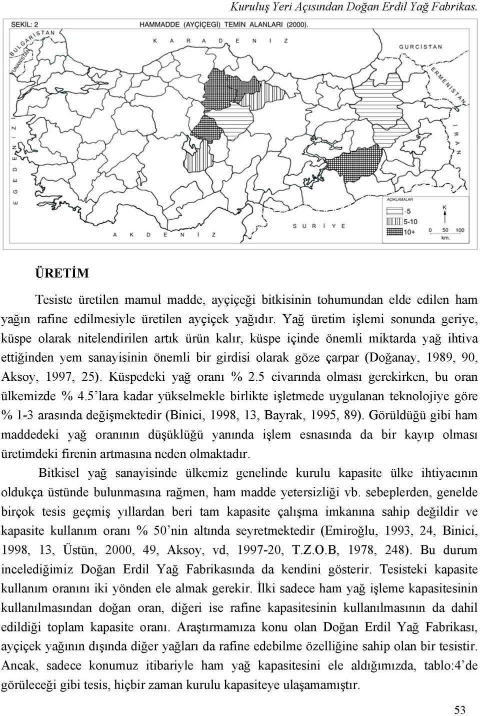 1989, 90, Aksoy, 1997, 25). Küspedeki yağ oranı % 2.5 civarında olması gerekirken, bu oran ülkemizde % 4.