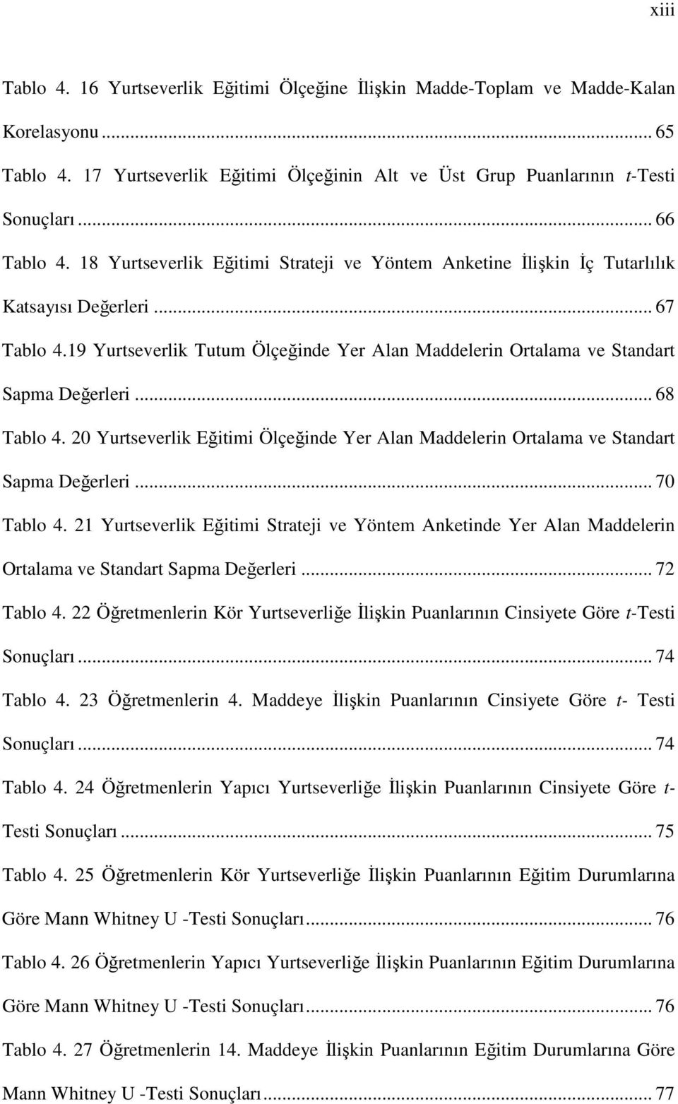 19 Yurtseverlik Tutum Ölçeğinde Yer Alan Maddelerin Ortalama ve Standart Sapma Değerleri... 68 Tablo 4. 20 Yurtseverlik Eğitimi Ölçeğinde Yer Alan Maddelerin Ortalama ve Standart Sapma Değerleri.