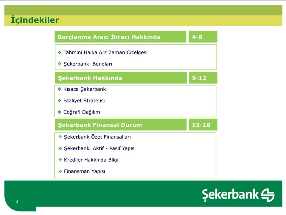 Faaliyet Stratejisi Coğrafi Dağılım Şekerbank Finansal Durum 13-18 Şekerbank