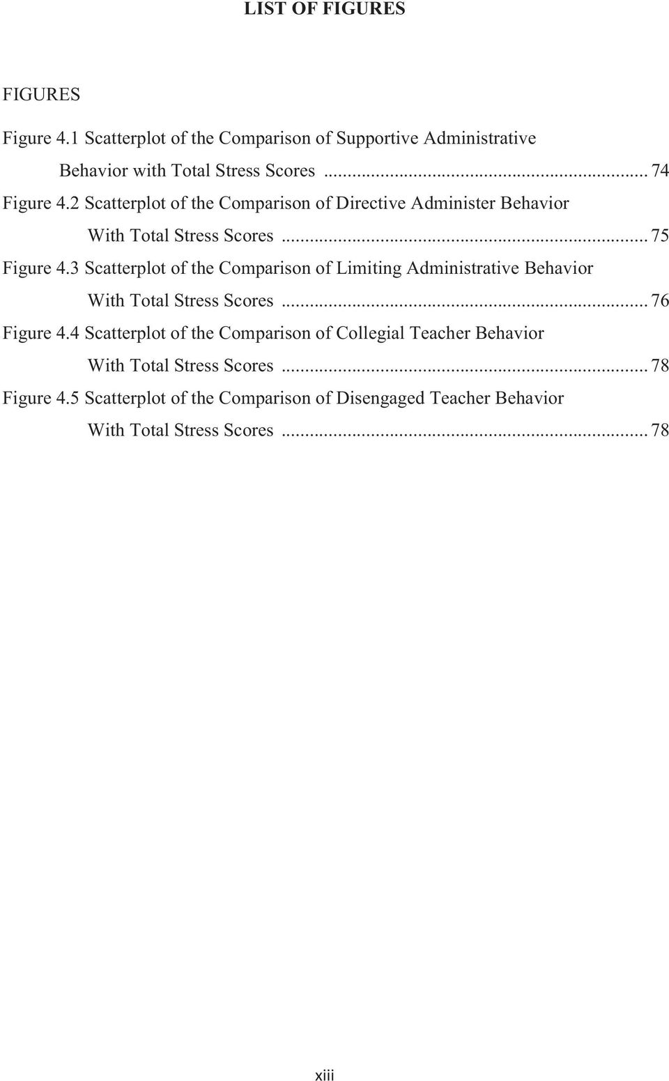 3 Scatterplot of the Comparison of Limiting Administrative Behavior With Total Stress Scores... 76 Figure 4.