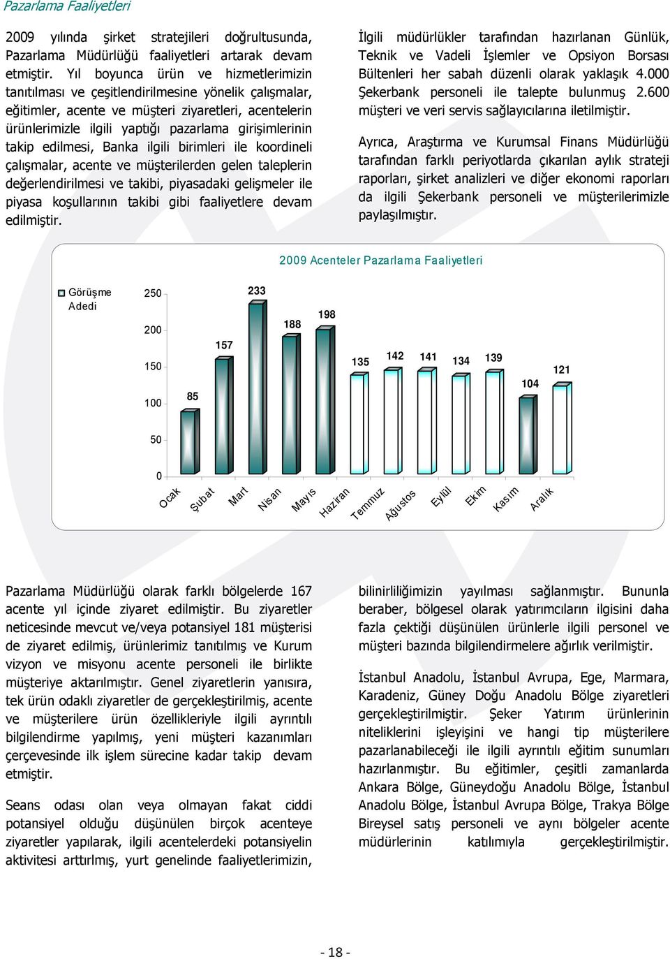 takip edilmesi, Banka ilgili birimleri ile koordineli çalışmalar, acente ve müşterilerden gelen taleplerin değerlendirilmesi ve takibi, piyasadaki gelişmeler ile piyasa koşullarının takibi gibi