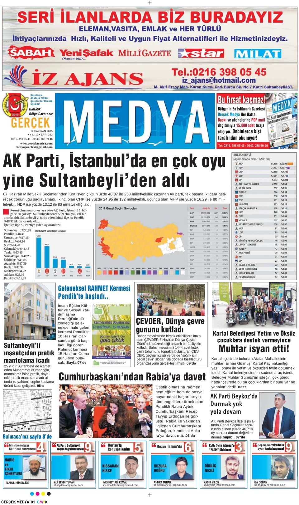 Yüzde 40,87 ile 258 milletvekillik kazanan Ak parti, tek başına iktidara getirecek çoğunluğu sağlayamadı.