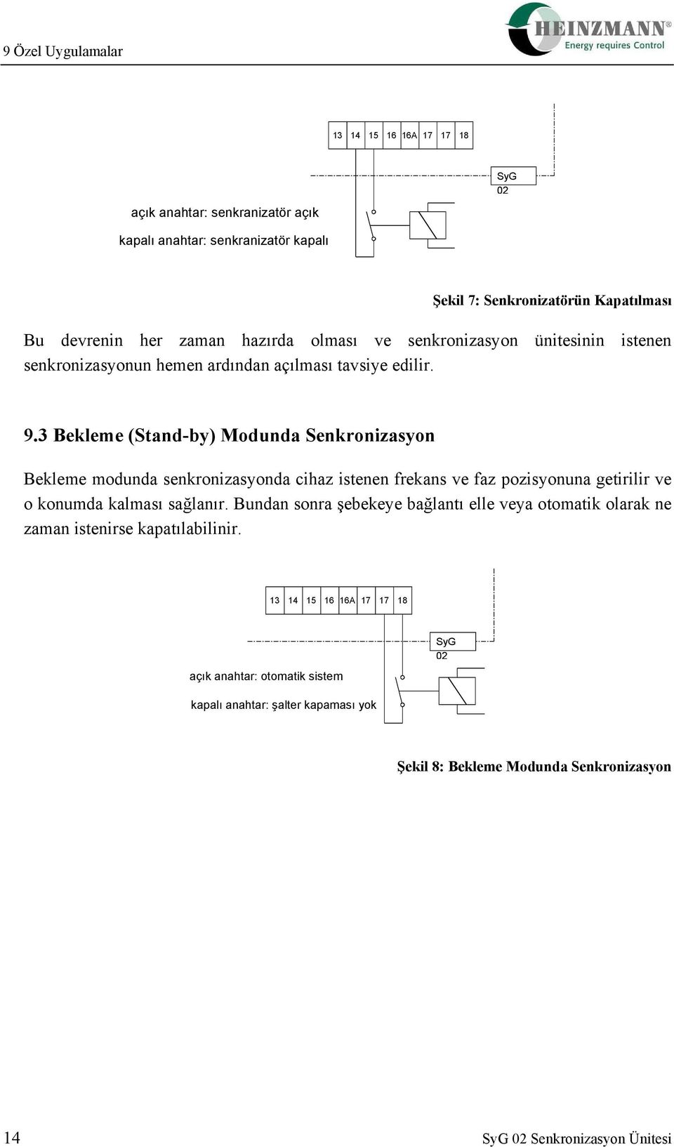 3 Bekleme (Stand-by) Modunda Senkronizasyon Bekleme modunda senkronizasyonda cihaz istenen frekans ve faz pozisyonuna getirilir ve o konumda kalması sağlanır.